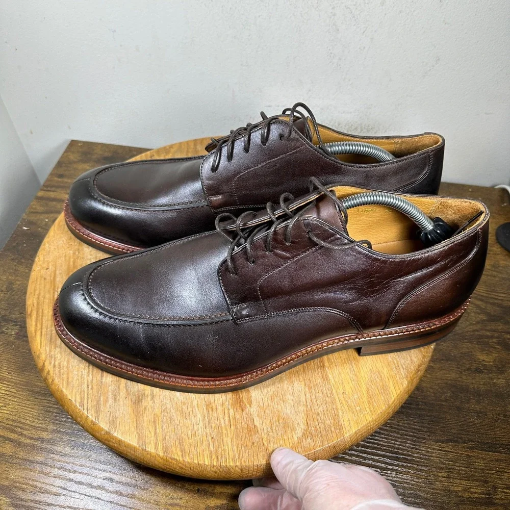 Beckett Simonon Yates Oxford Shoes Mens 13 Dark Brown Leather Split Toe 11829